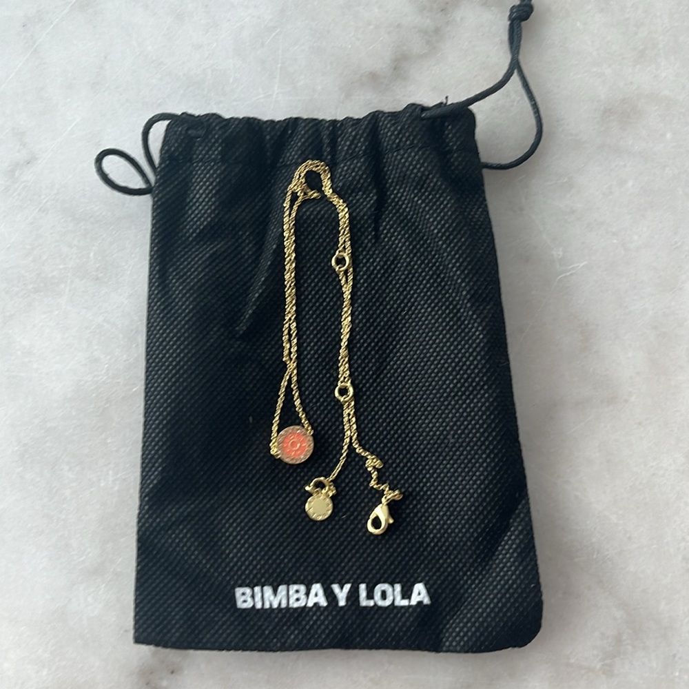 BIMBA Y LOLA Logo Crystals Chain Necklace | Love Collection Bimba Y Lola Coral - Picture 14 of 14